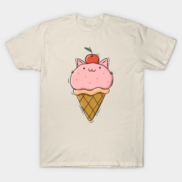 Kitty Ice Cream T-Shirt by Tania Tania